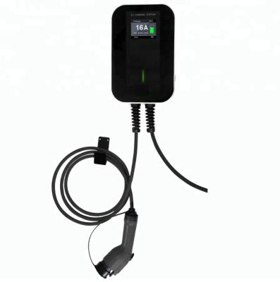 China Portable Voltage Monitoring 16A SAE J1772 Electric Vehicle Wallbox EVSE Charging Station with Type 1 Cable for sale