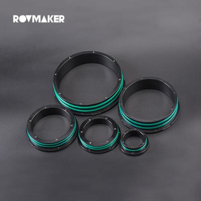 China Rovmaker optical acrylic tube waterproof flange for ROV under water robot aluminum alloy sealed cabin flange for sale