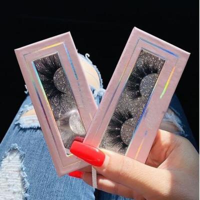 China Factory Supply Handmade False Eyelash Custom Packaging Glitter Paper Eyelash Boxes Real Mink 25mm Eyelash Packaging Box for sale