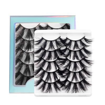 China Shiny Faux Mink Lashes Vendor Create Your Own Brand Silk Lash 25mm Makeup 5d Fluffy Eyelash Strip Silk Lashes for sale