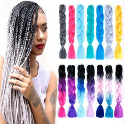 China Wholesale BRAIDED HAIR Pre Stretched Pressure X Crochet Elephant Braids Braiding Hair 24Inch Ombre Synthetic Elephant Hair for sale