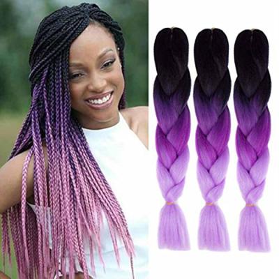 China Jumbo Braid Yaki Ombre Synthetic Hair Braiding Attachment For Braids Pre Stretched Super Jumbo Expression Braid For African Hair Extension for sale