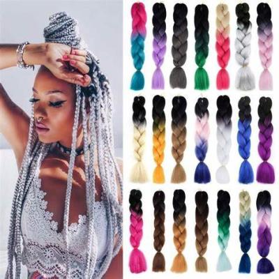 China BRAIDS HAIR 100 color available braiding hair 100g elephant braid hair 24inch synthetic hair extension for sale