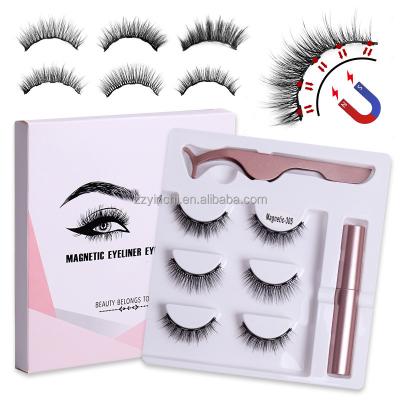 China High Quality 5 Magnets Eyelashes 3dmagnetic Wholesale Price Shiny Eyelashes Kit With Magnetic Eyeliner Private Label Eyelashes for sale