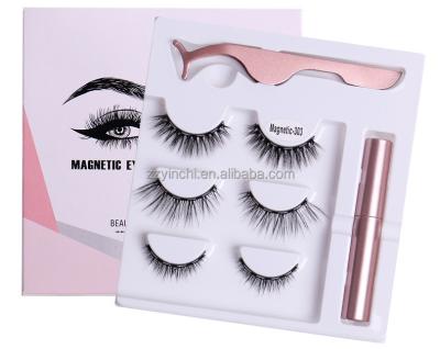 China New Best Waterproof High Quality Magnetic Lashes 5D Eyeliner Liquid Silk Lashes Shiny With 5 Magnets for sale