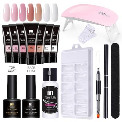 China OEM Private Label Poly Gel Nail Extension Kit Wholesales Private Label Nail Set, with Lamp UV Dryer LED Kit Tools UV Gel Kit For Manicure Nail Art Set for sale