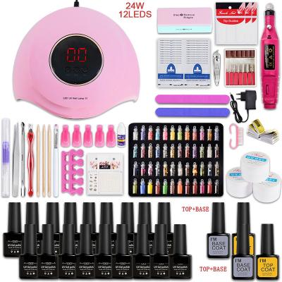 China Manicure Tools Professional Kit With Forms And Set Nail Gel Private Nail Extension Poly UV Led Lamp for sale