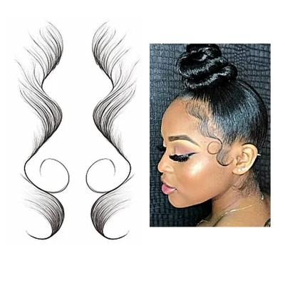 China Amovol Pony Tail Styles Sleek Edges Temporary Hair Edges Sticker Hits Tattoo Sticker for sale