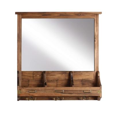 China Handmade Wholesale Wall Mounted Bathroom Dressing Mirror With Makeup Storage for sale