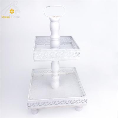 China Eco - Friendly Decorative 2 Tier Tray Table Stand for sale