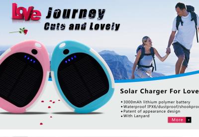 China Fashion mini 3000mAh waterproof solar charger for mobile phone for sale