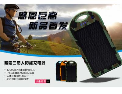 China High capacity 10000mAh solar power charger for smart phone for sale