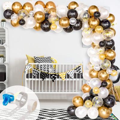 China Indoor Outdoor Room Layout Balloon Theme Season Graduation Set Golden Black Birthday Party Chain Balloon Decoration Amazon Party Balloons. for sale