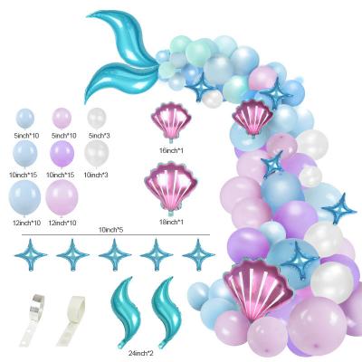 China Birthday Wedding Baby Party Decoration 87pcs Mermaid Tail Balloon Garland Arch Mermaid Theme Birthday Party Decorations Supplies Under The Sea Little Mermaid Balloons for sale