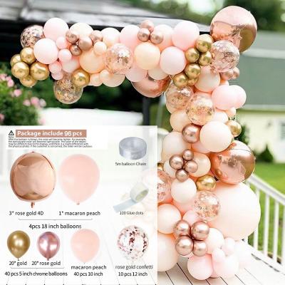 China Festival Decoration Rose Gold Sequin Latex Balloon String Set Birthday Wedding Party Atmosphere Decorative Balloon Package for sale