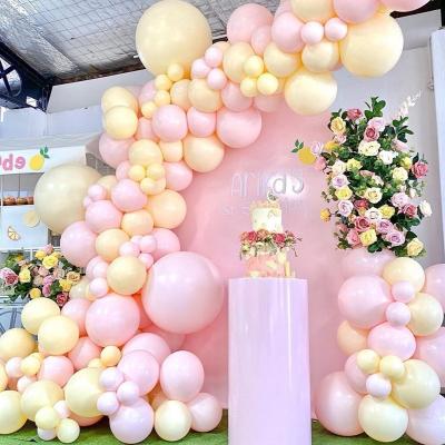 China Decoration Macaron Balloon Indoor Outdoor Yellow Pink String Set Balloon Garland Arrangement Decoration Birthday Party Supplies for sale