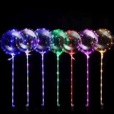 China Gift Toy Manufacturer Wholesale Bobo Ballon 18 20 24 32 36 inch LED light balloon with sticker for party decoration kids gift for sale