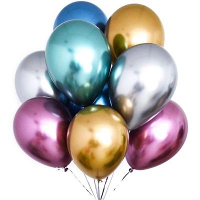 China Party Wholesale Balloons 10inch Shiny Metal Pearl Latex Balloons Chrome Colors Thick Metallic Helium Air Balls Globos for sale