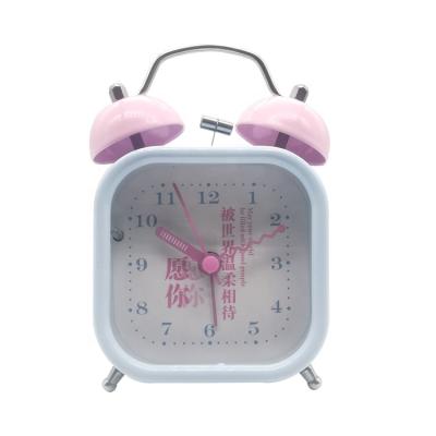 China Antique Backlight Alarm Clock Slient Alarm Clock Mute Movement Jumpment Style Metal Colorful Printing Alarm Clock for sale