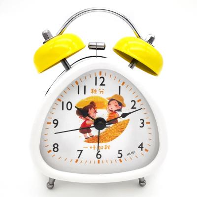 China Best Antique Style Mini Battery Operated Night Light Alarm Clocks Kids Bedroom Alarm Clock for sale