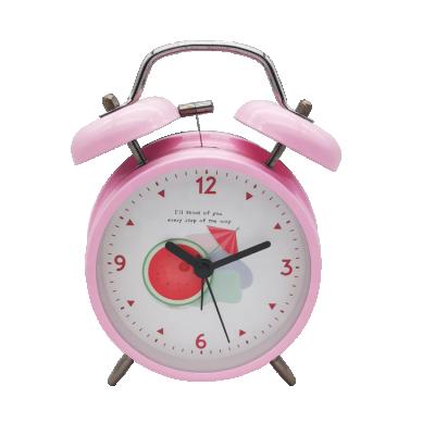 China Antique Style Amazon Top Sale 4inch Metal Table Clock Vintage Design Twist Bell Express Alarm Clock for sale