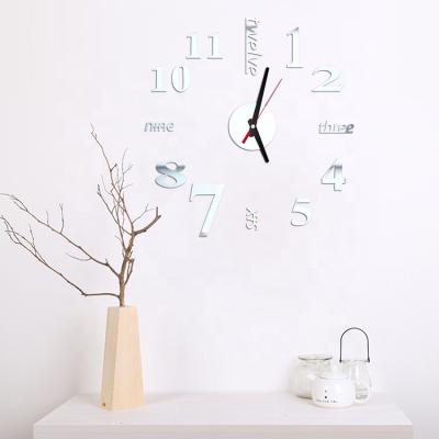 China Large Number Wall Clock DIY Decoration Best Style Modern Wall Clocks Home Decor Self Adhesive Unique Home Antique Acrylic Stickers for sale