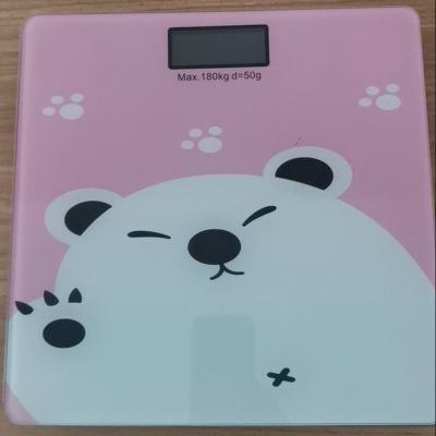 China ABS+Stainless Steel Backlight Glass Panel Battery Operated Personal Electronic Bathroom Homeuse Weight Scale 180kg Capacity for sale