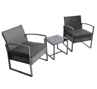 China Durable Three Piece Outdoor Furniture Rattan Chairs Balcony Garden Table And Chairs Outdoor Leisure Sofa for sale