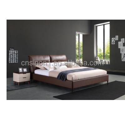 China Other factory price cheap contemporary genuine leather hotel beds EUROPEAN soft beds with high quality for sale