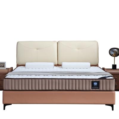 China Other Chinese Hotel Beds Factory Genuine Leather Soft Bed Bedding Set With Low Price for sale