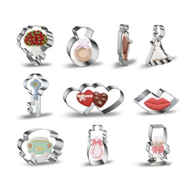 China Sustainable DIY Stainless Steel Cookie Cutter Cookie Cutter For Valentine's Day Holiday Bakeware Cookie Tools for sale