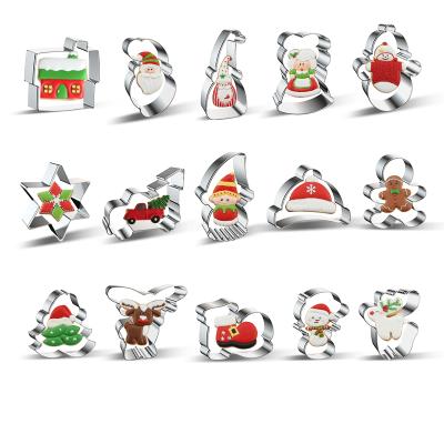 China Sustainable DIY Stainless Steel Cookie Cutter To Christmas Holiday Cutter Tools Christmas Cookie Cutter Set for sale