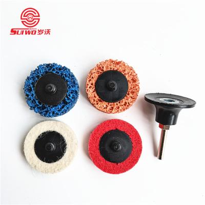 China Quick Change Hot Selling Good Quality Nylon Polishing Wheel With Quick Change For Metal Fin Nice Surface Nonwoven Abrasive Disc With 1/4 Inch for sale