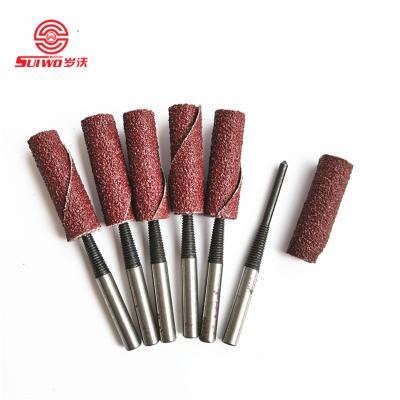 China Factory Wholesale Price Tapered Cone Abrasive Sand Flap Paper Polishing Wheel With 6mm Handle Scam Cylindrical for sale