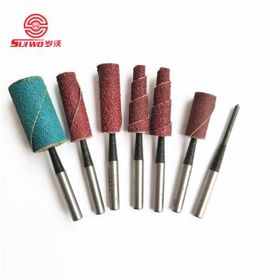 China Quick Change Shank 6mm Tapered Cylindrical Sandpaper Mounting Point Grinding Head With Cylindrical Shaft Taper for sale