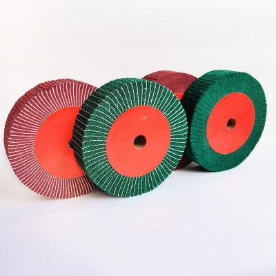 China Long Life Nonwoven Fin Wheel Interwoven Deerfos Cloth Fin Abrasive Sanding Brush for Polishing Wood Stainless Steel for sale