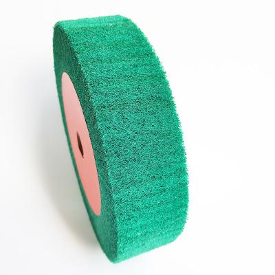 China Factory Price Polishing Green 120 180 Interleaved Nonwoven Flap Wheel With Abrasive Cloth for sale