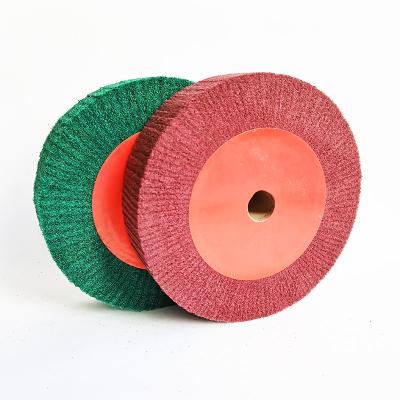 China 8698 7447 Non Woven Nylon Fin Wheel For Metal Wire Drawing And Wood Polishing Abrasive Grinding Wheel for sale