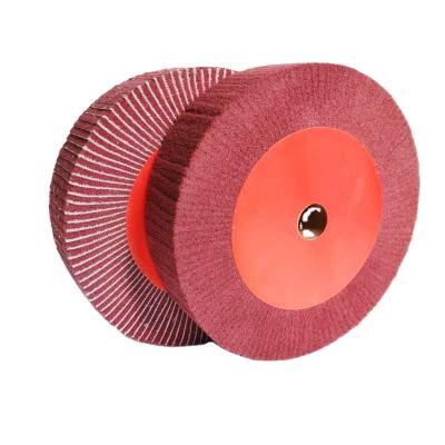 China Good quality cost effective non woven abrasive polishing fin wheel with wood core round disc for sale