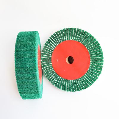 China Polish sanding abrasive cloth interleaved with non-woven imperial flap disc wheel for sale