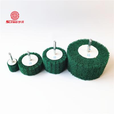 China Red and Green Scrubbing Pad Polishing Wheel with Abrasive Cloth for Matel Fin Wheel Non Woven Interleaved Sheet for sale