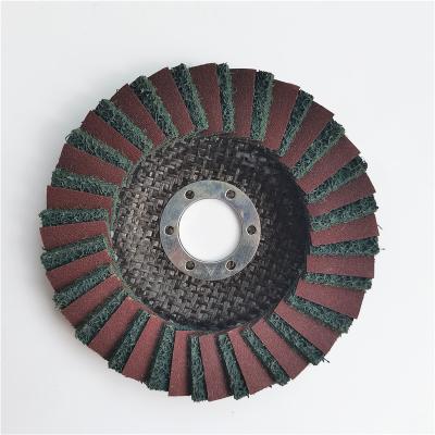 China Eco-friendly 115mm Abrasive 4.5inch Fin Polishing Disc / Non Woven Polishing Disc For Angle Grinder Used for sale