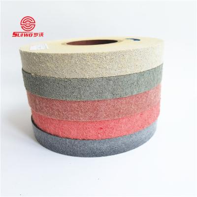 China High Efficiency Long Life Abrasive Nylon Fiber Convoluted Wheel Nonwoven Lightweight Deburring Deburring Surface Treatment Wheel for sale