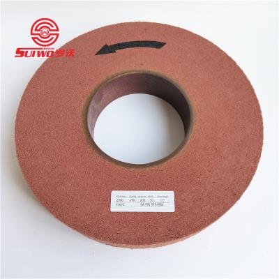 China Hand Polishing Red Convoluted Unitized Wheel Containing Brown Molten Aluminum Oxide Wheels Mineral Polishing Deburring Mat for sale