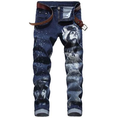 China Viable Made in China 2022 New Autumn High Street Fashion Men's Jeans Blue Skinny Motorcycle Denim Slim Fit Pants for sale