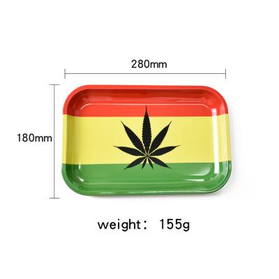 China Durable Smoking Accessories Metal Tin Rolling Tray Set Serving Tray for sale