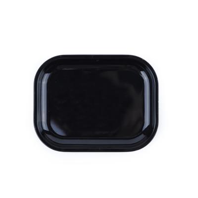 China Durable Customize Metal Rolling Tray Blank Smoking Tray Plain Black Color Smoke Weed Tray for sale