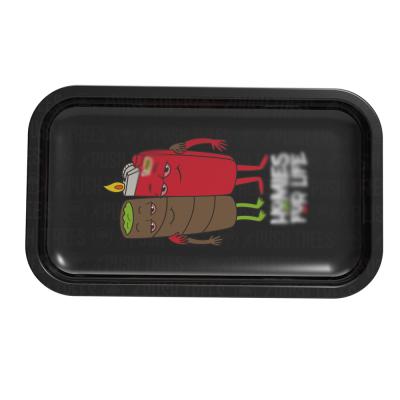 China Durable In Stocked 270*160MM Metal Rolling Tray Smoking Tray Plain Color Smoke Tray for sale