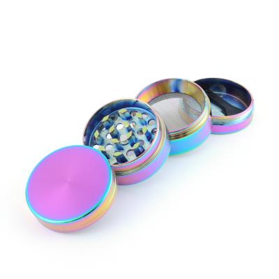 China Custom Zinc Alloy Rainbow Heavy Duty Logo Herb Grinder Weed Accessories Herb Grinder 40MM/50MM/55MM/63MM for sale