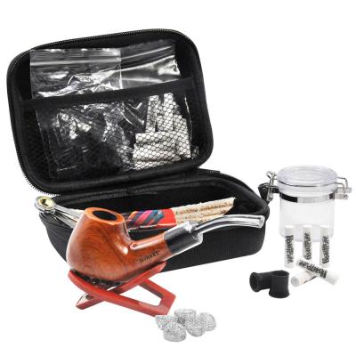 China Portable Wholesale Wooden Pipe Filter Container Set Smoking Accessories Gift Smoking Set for sale